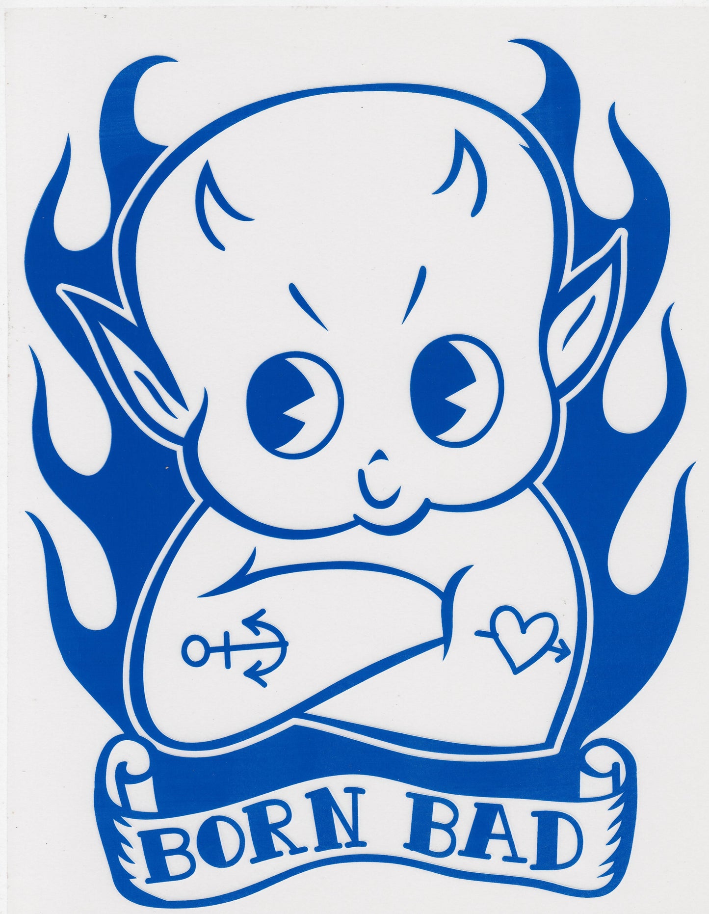 Born Bad Baby Flames Decal Sticker Motorcycle Scooter Skateboard Car Tuning Model Making Self-Adhesive 561