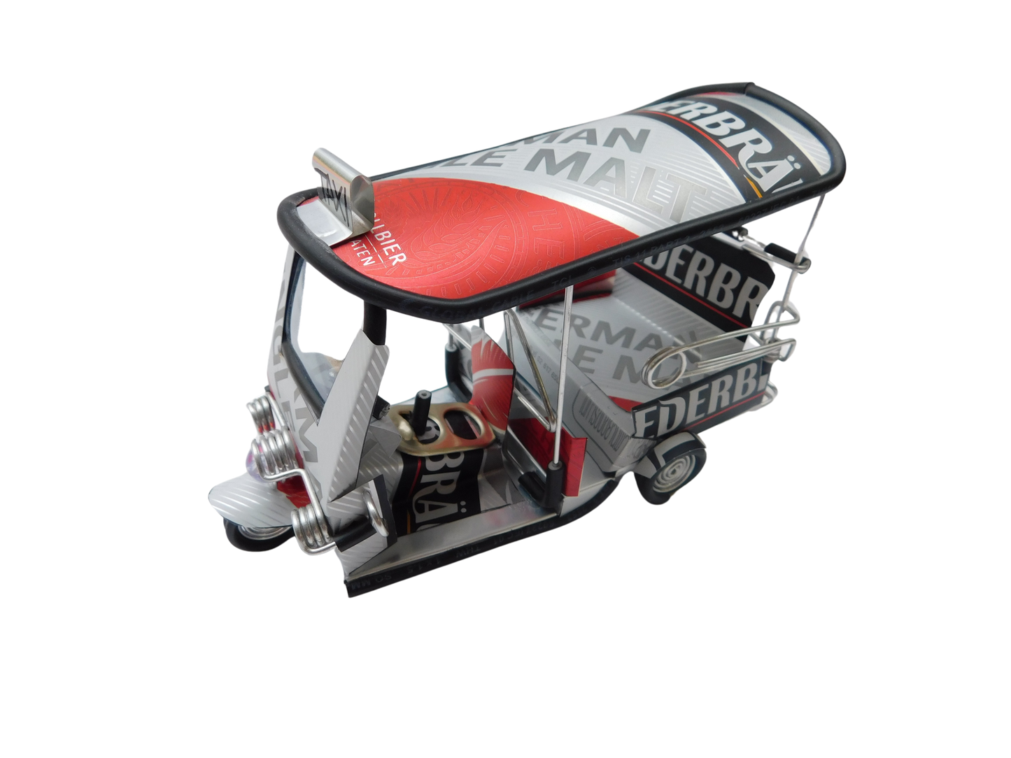 *** Federbräu Bier *** Detailgetreue Handgefertigte Nachbildung: TUK TUK Taxi aus Thailand - 14x7x6 cm
