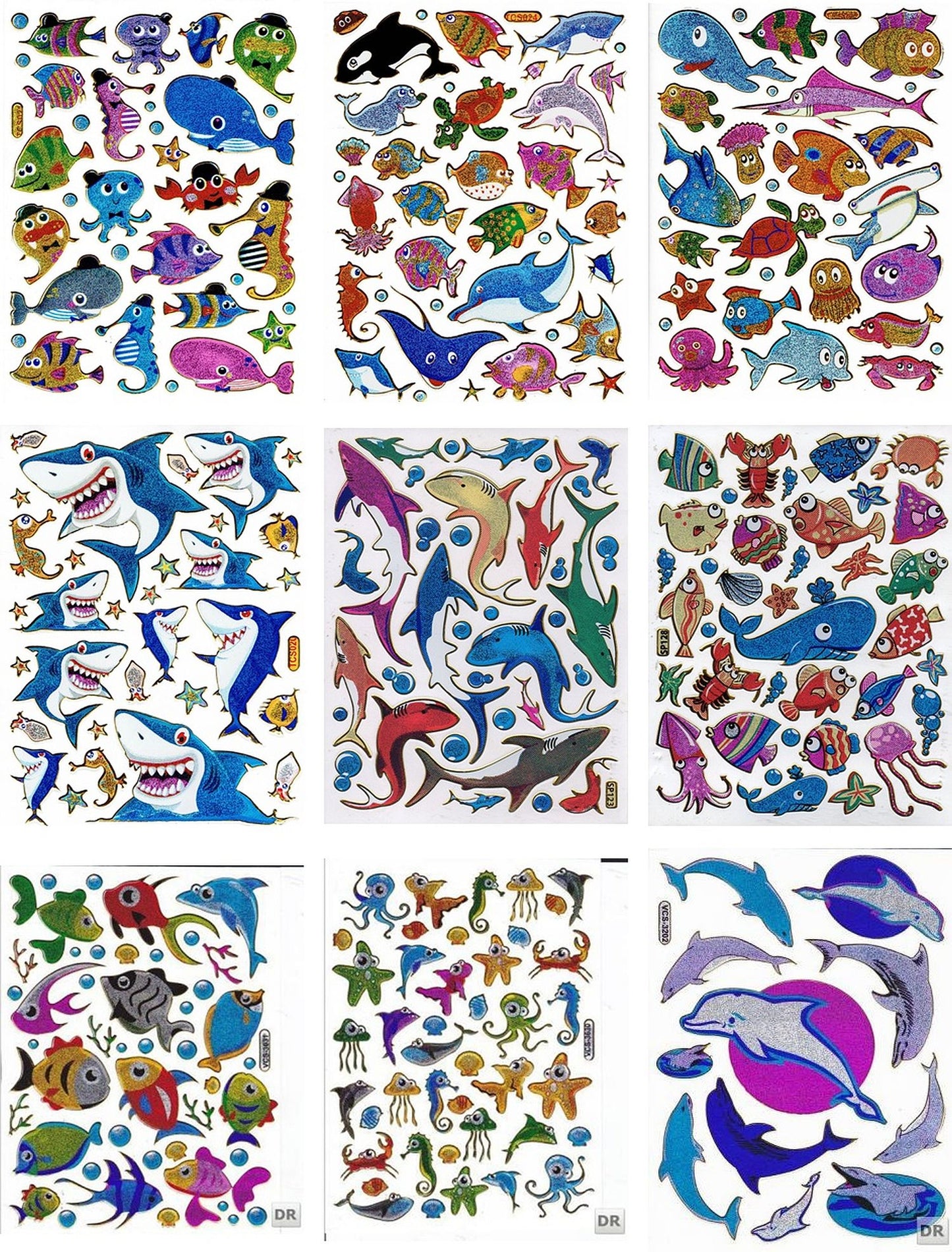 Elephant elephants colorful animals stickers stickers metallic glitter effect children's handicraft kindergarten 1 sheet 504