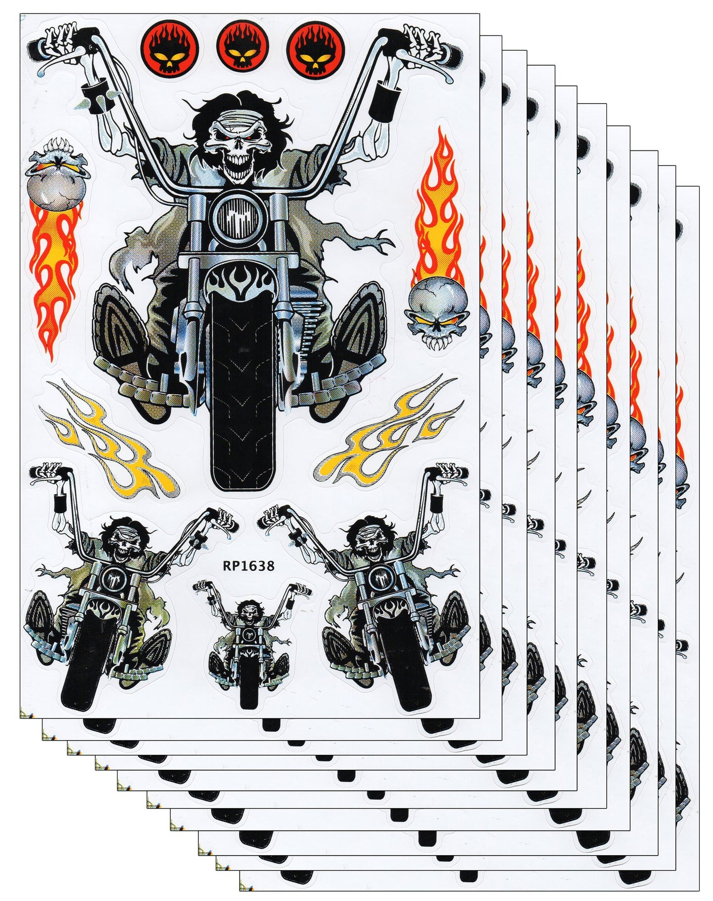 SPAR PACK OF 10 flames fire orange panther sticker motorcycle moped scooter skateboard car tuning model building self-adhesive 310