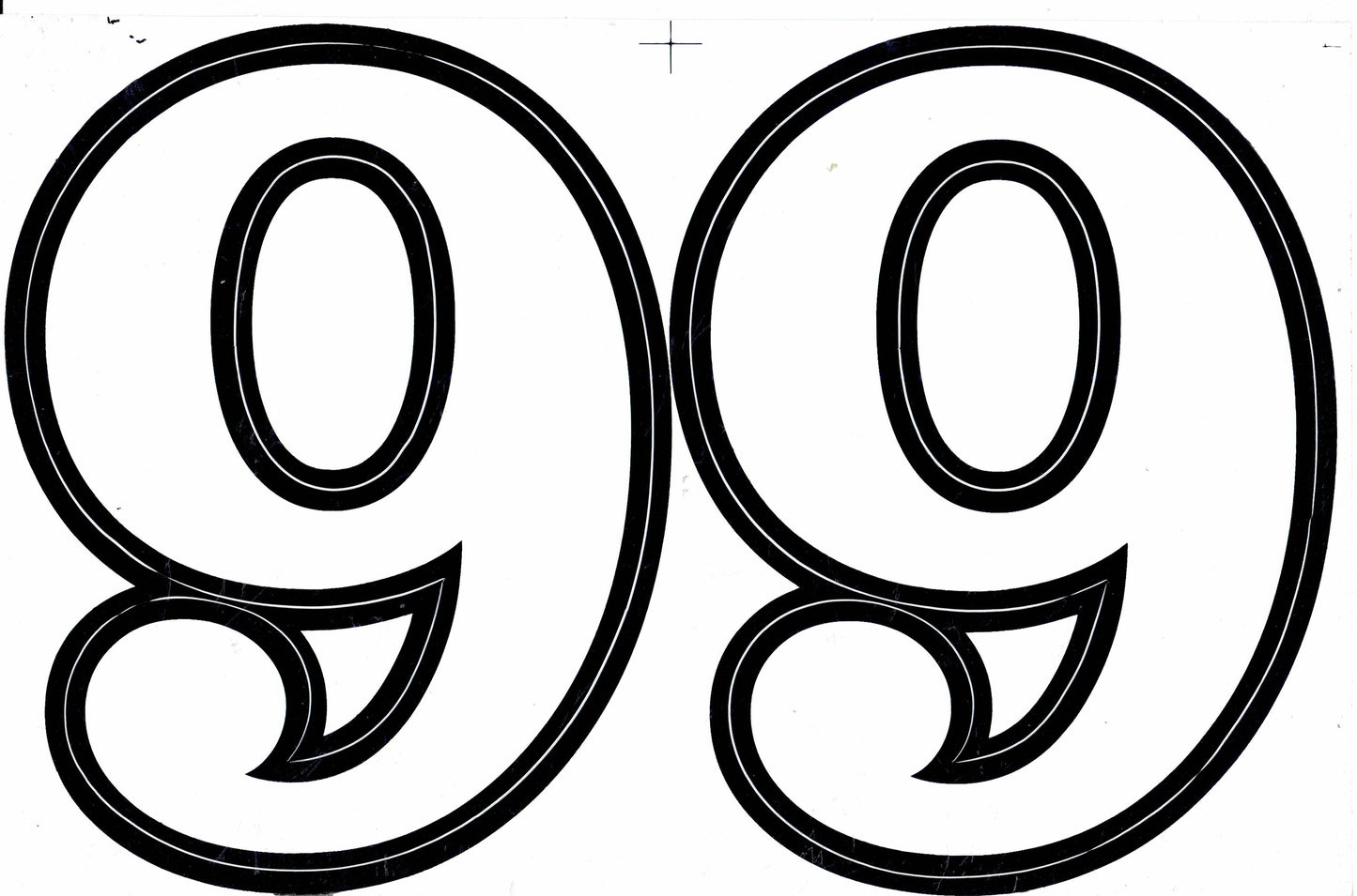 Grosse Nummer 6 / 9 weiss 165 mm hoch Aufkleber Sticker Motorrad Roller Skateboard Auto Tuning Modellbau selbstklebend 017