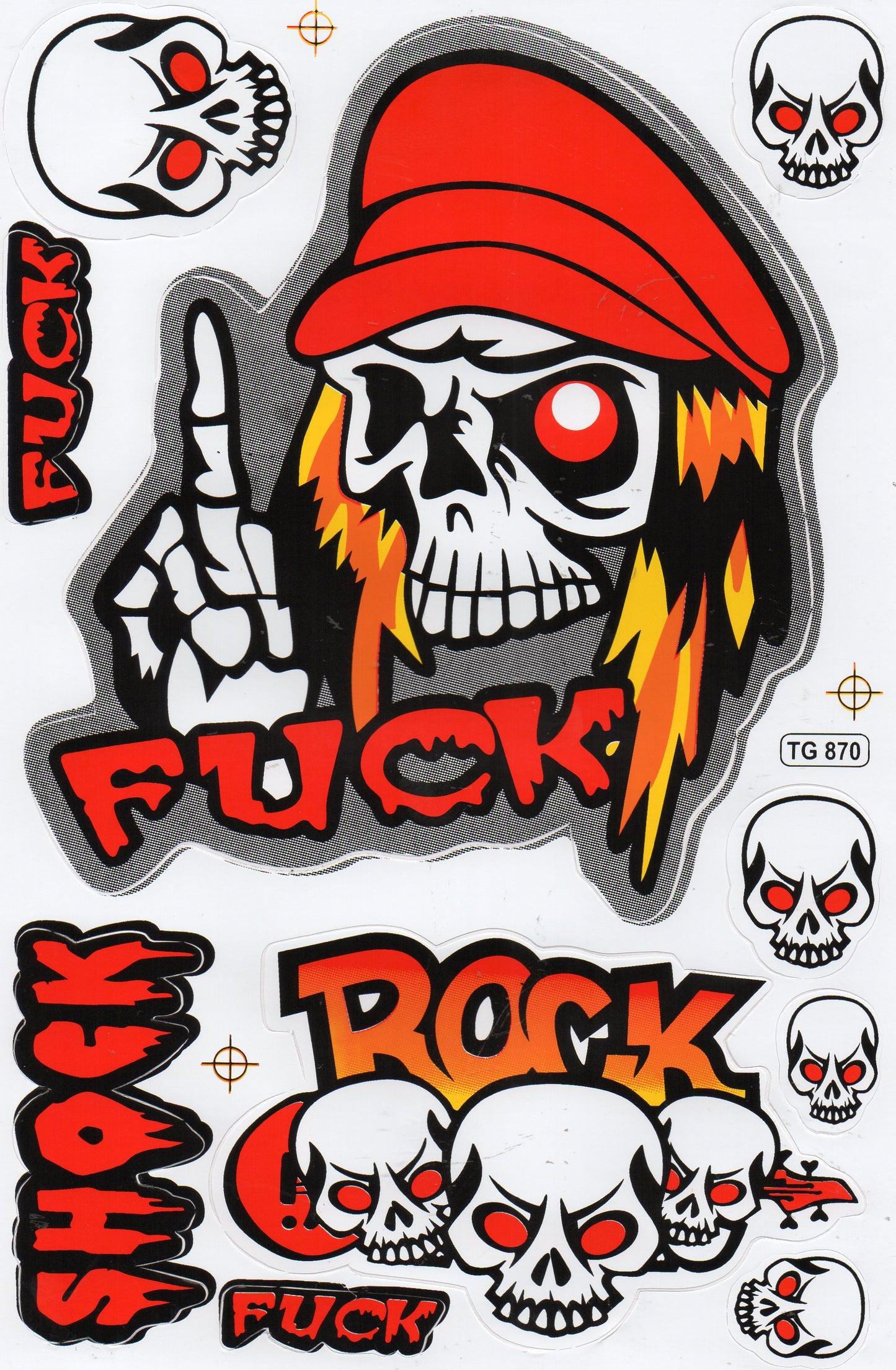 Totenkopf Skull Aufkleber Sticker Motorrad Roller Skateboard Auto Tuning Modellbau selbstklebend 017