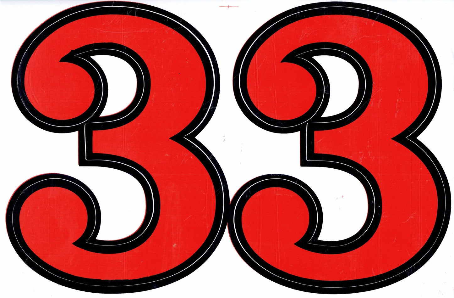 Grosse Nummer 3 rot 165 mm hoch Aufkleber Sticker Motorrad Roller Skateboard Auto Tuning Modellbau selbstklebend 025