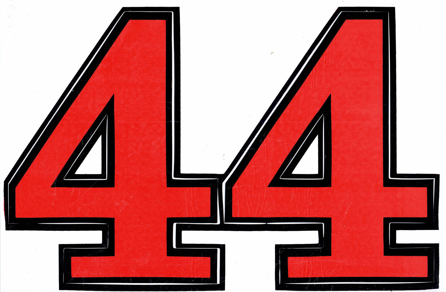 Grosse Nummer 4 rot 165 mm hoch Aufkleber Sticker Motorrad Roller Skateboard Auto Tuning Modellbau selbstklebend 026