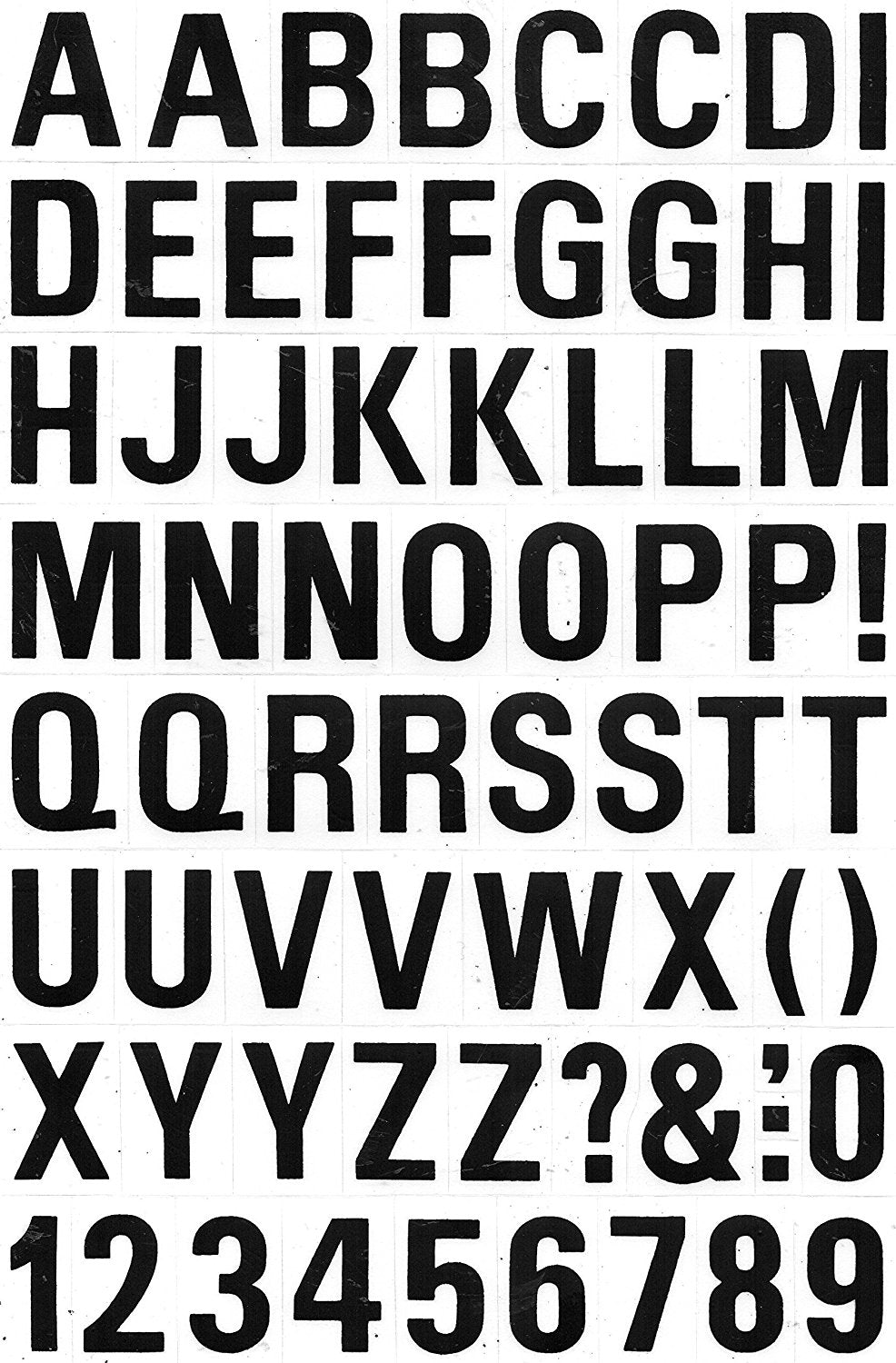 Buchstaben ABC schwarz 25 mm hoch Aufkleber Sticker für Büro Ordner Kinder Basteln Kindergarten Geburtstag 1 Bogen 101