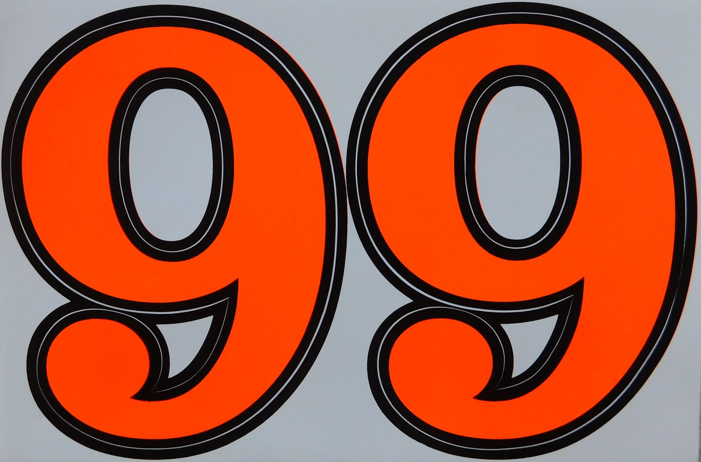 Grosse Nummer 6 / 9 orange 165 mm hoch Aufkleber Sticker Motorrad Roller Skateboard Auto Tuning Modellbau selbstklebend 112