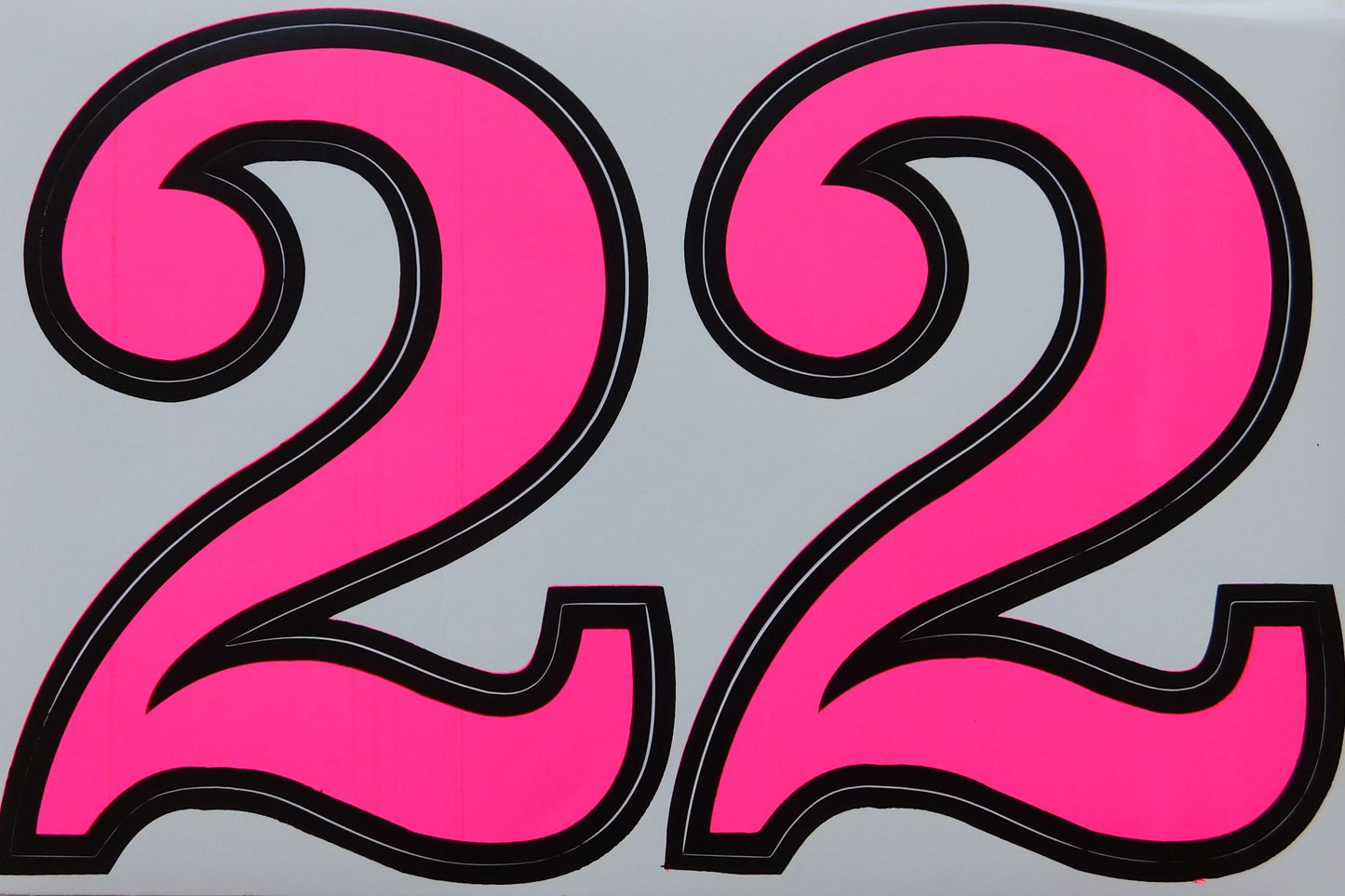 Grosse Nummer 2 pink 165 mm hoch Aufkleber Sticker Motorrad Roller Skateboard Auto Tuning Modellbau selbstklebend 119
