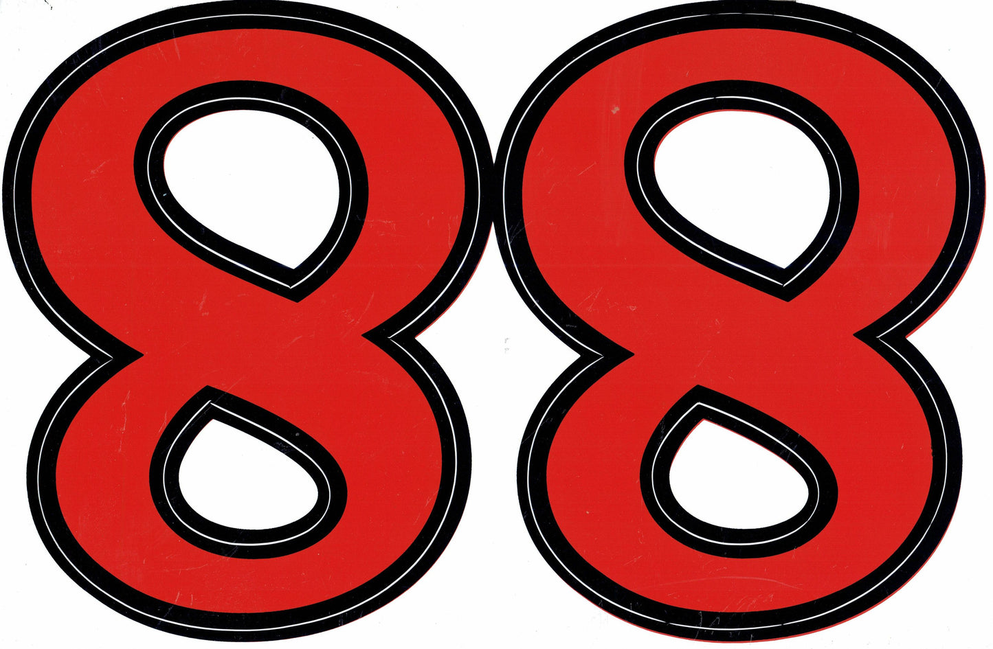 Grosse Nummer 8 rot 165 mm hoch Aufkleber Sticker Motorrad Roller Skateboard Auto Tuning Modellbau selbstklebend 127