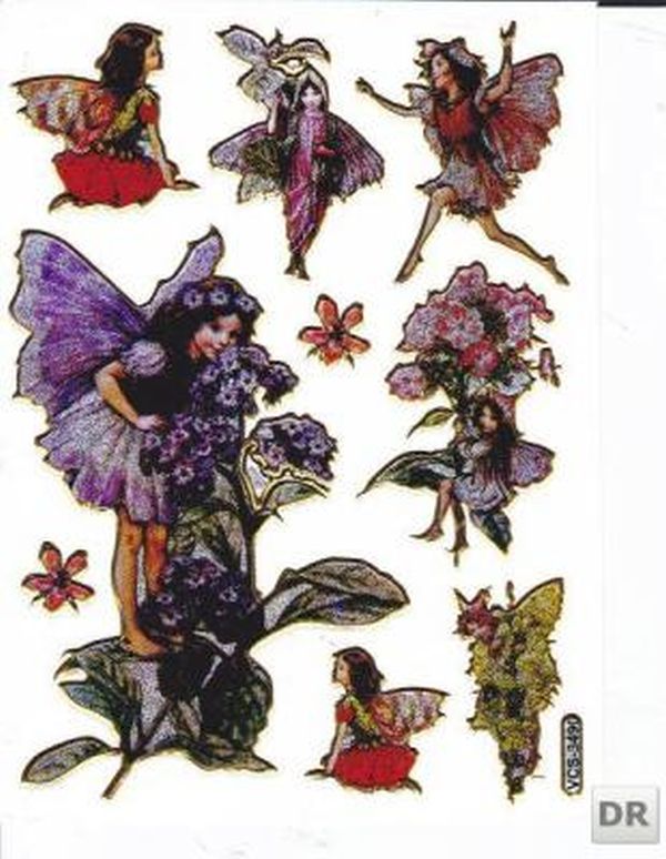 Elf Fairy Sticker Metallic Glitter Effect School Office Folder Children Crafts Kindergarten 1 sheet 139