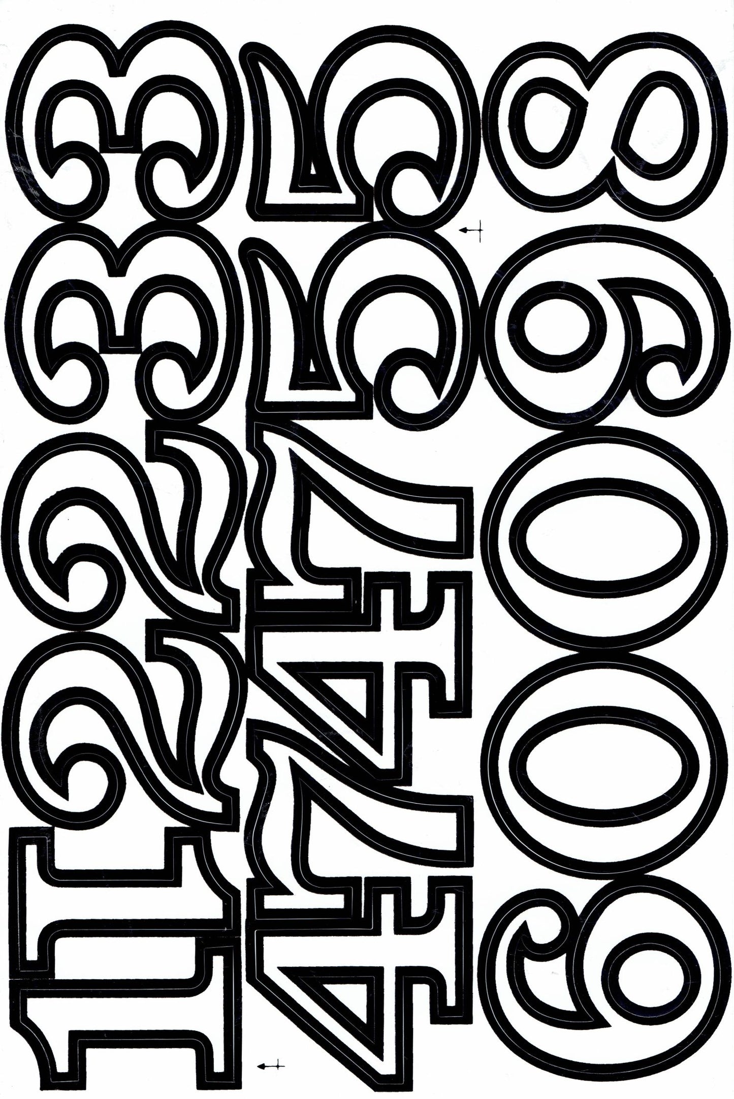 Numbers 123 white 50 mm high sticker for office folders children crafts kindergarten birthday 1 sheet 296