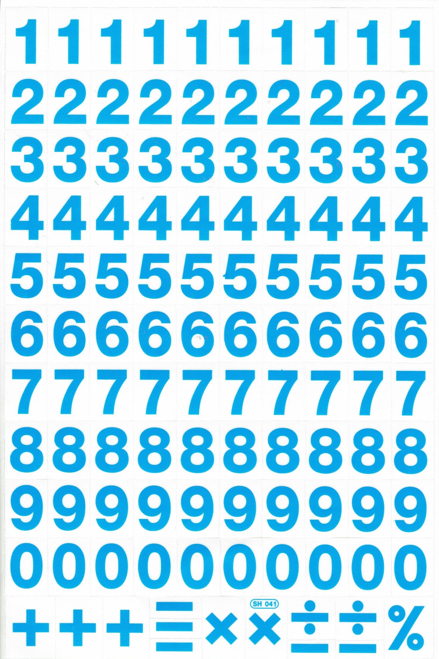 Numbers Numbers 123 Blue 18 mm High Sticker for Office Folders Children Crafts Kindergarten Birthday 1 Sheet 543