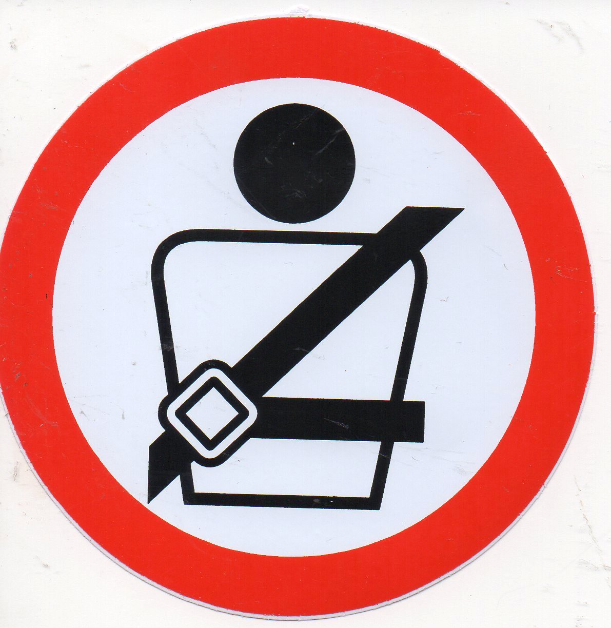 ACHTUNG " Anschnallen " rund Aufkleber Sticker selbstklebend 558