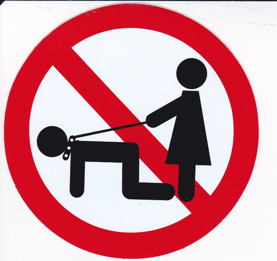 Verboten " Mann erniedriegen SM " rund Aufkleber Sticker selbstklebend 556
