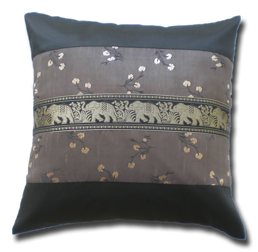 Kissen Kissenbezug Motiv Blumen Elefanten verschiedene Farben 40x40cm/15.5x15.5in Thai Seide Sofa Bett Gartenstuhl