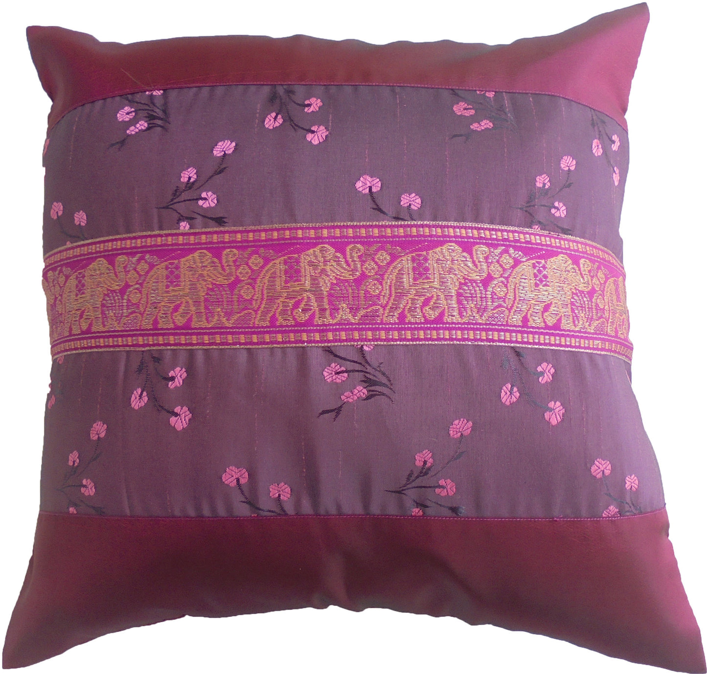 Kissen Kissenbezug Motiv Blumen Elefanten verschiedene Farben 40x40cm/15.5x15.5in Thai Seide Sofa Bett Gartenstuhl