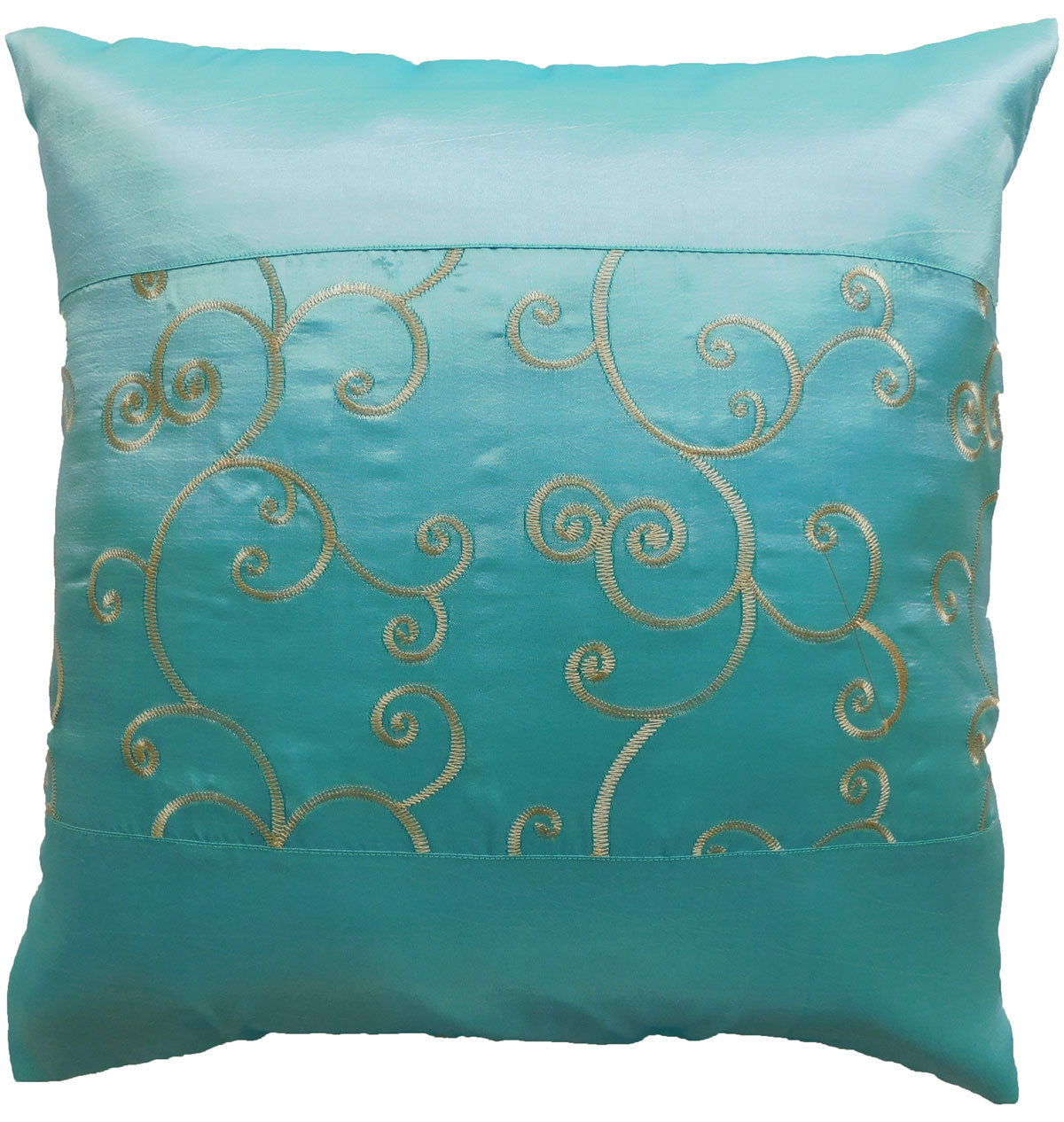 Kissen Kissenbezug Motiv Blumen Efeu hellblau 40x40cm/15.5x15.5in Thai Seide Sofa Bett Gartenstuhl
