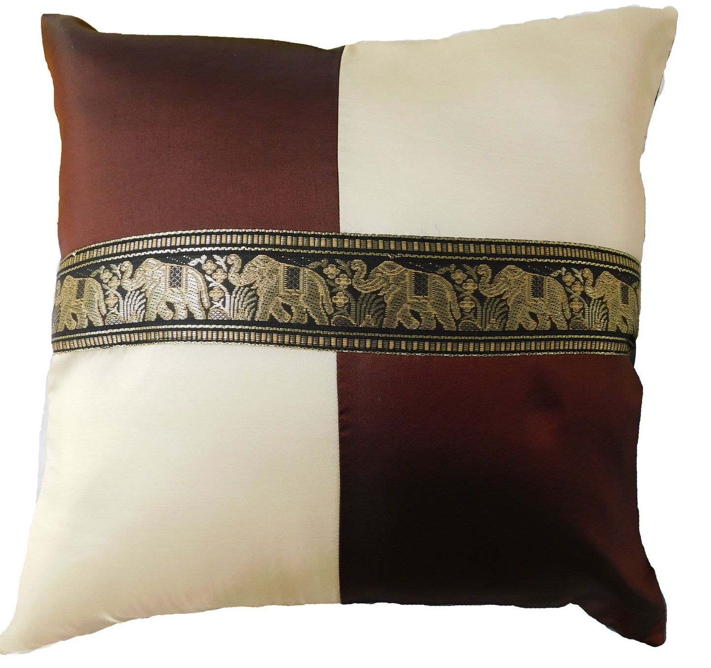 Kissen Kissenbezug Motiv Elefant kariert 40x40cm/15.5x15.5in verschiedene Farben Thai Seide Sofa Bett Gartenstuhl