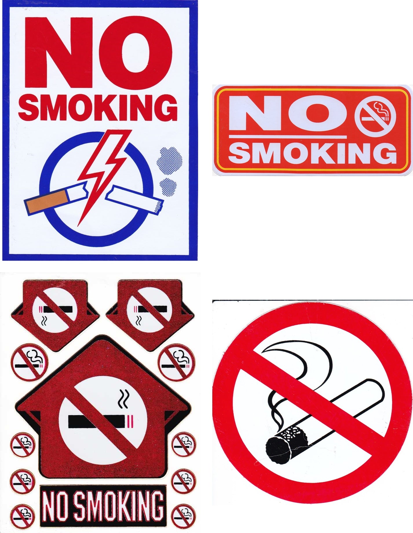 4 Bogen Promotion Spar Set - Verboten RAUCHEN VERBOTEN Aufkleber Sticker selbstklebend