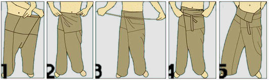 RESTPOSTEN Fischerhosen viele Farben Moderne Unisex Thai Fisherman Pants festen Stoff Hosen Yoga Massage