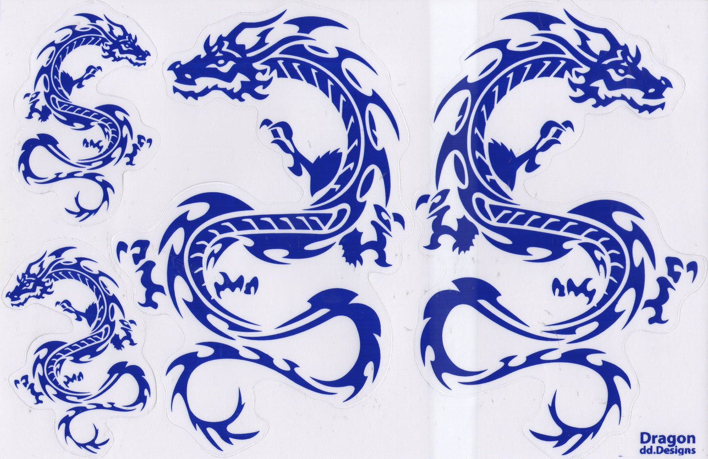 Drachen Schlange blau Aufkleber Sticker Motorrad Roller Skateboard Auto Tuning selbstklebend 002