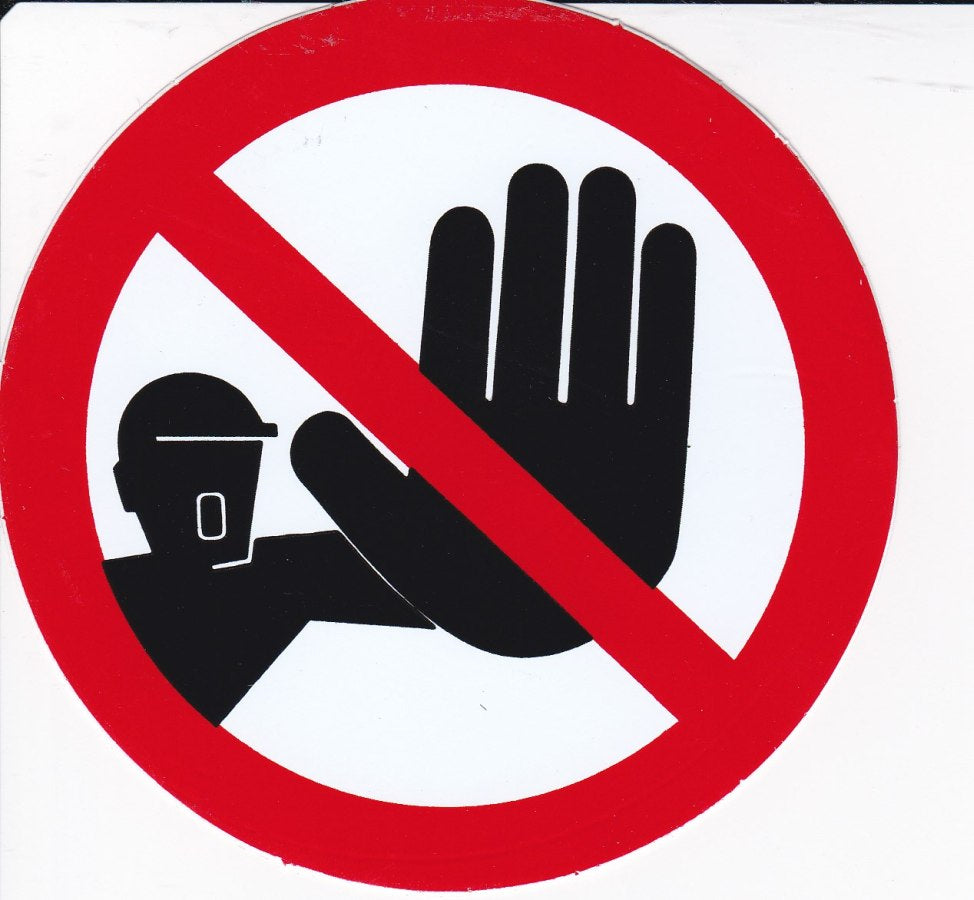 Verboten " Halt Stop " rund Aufkleber Sticker selbstklebend 057