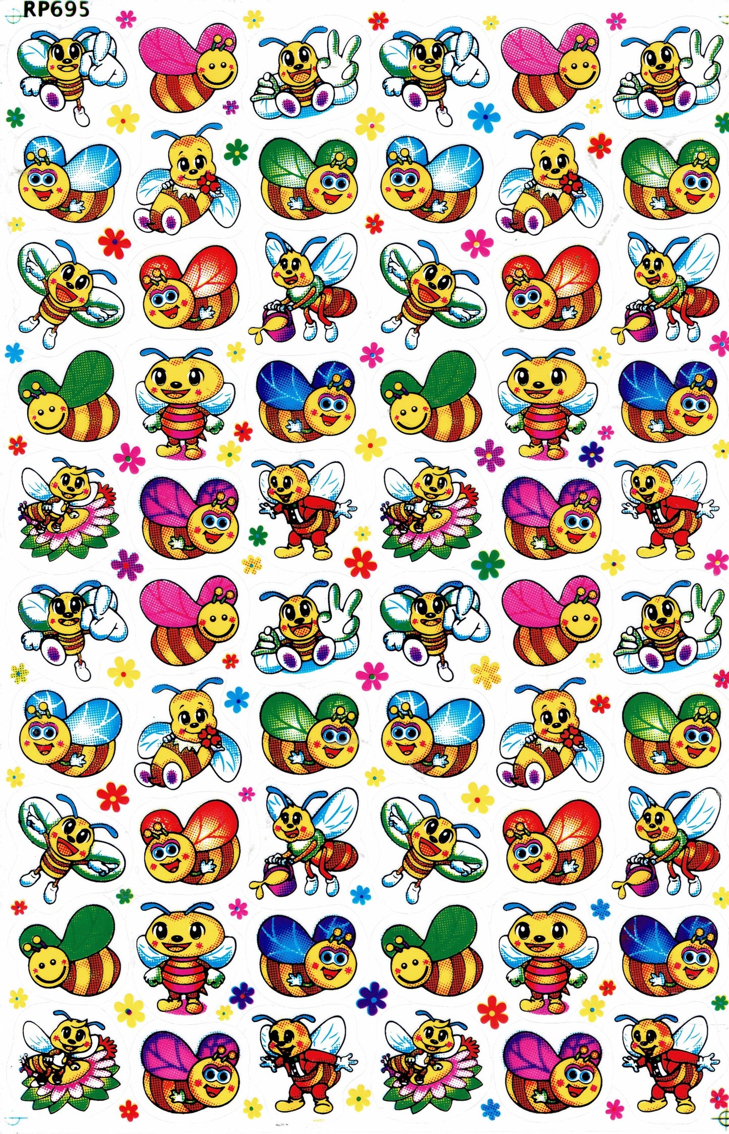 Bienen Hummel Wespe Biene Insekten Tiere Aufkleber Sticker für Kinder Basteln Kindergarten Geburtstag 1 Bogen 072