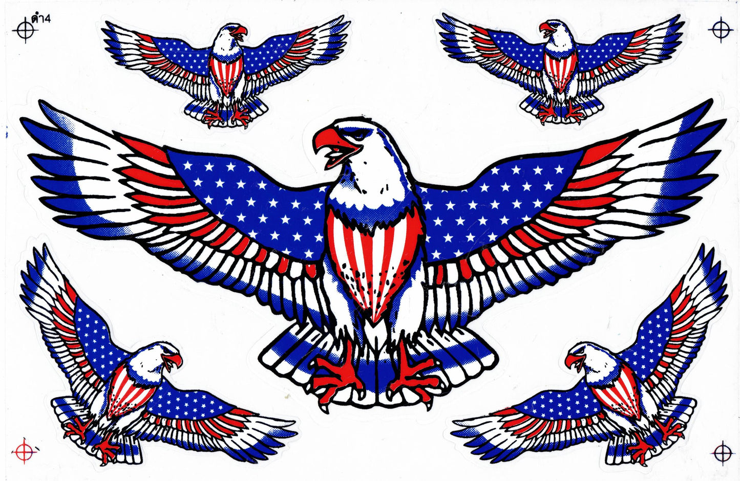 USA Adler Kopf Schwingen Flügel Aufkleber Sticker Motorrad Roller Skateboard Auto Tuning Modellbau selbstklebend 097