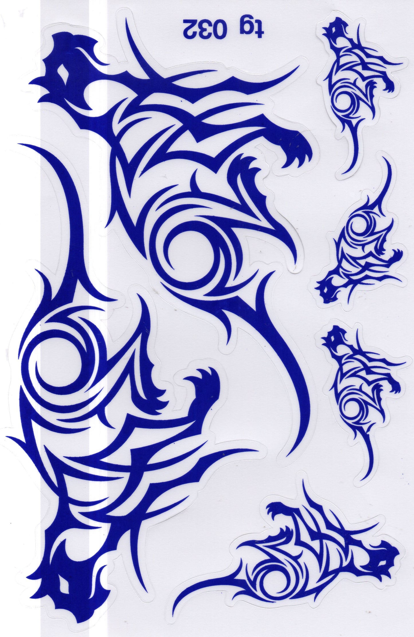 Dog flames fire blue sticker motorcycle scooter skateboard car tuning model building self-adhesive 102