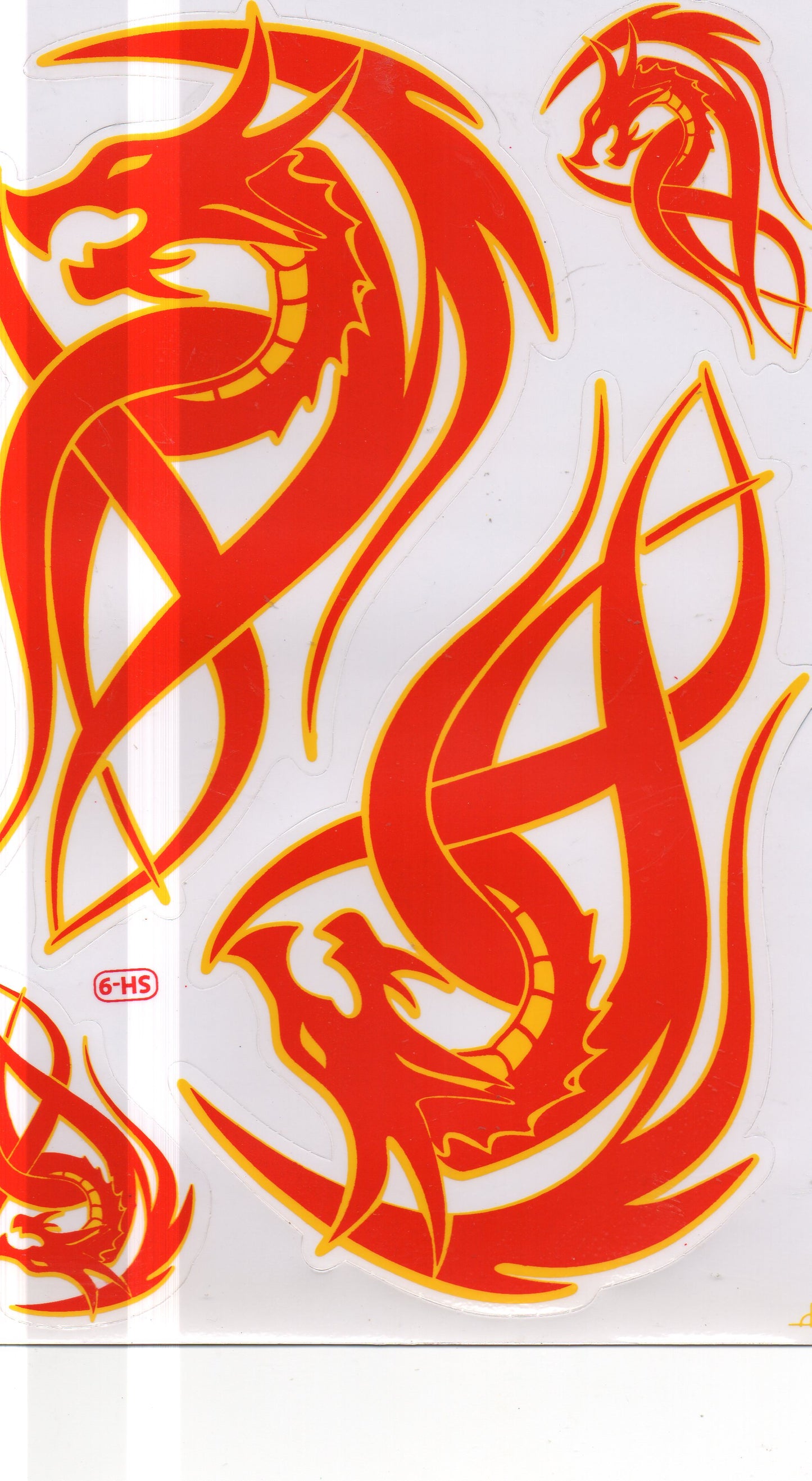Drachen Schlange orange Aufkleber Sticker Motorrad Roller Skateboard Auto Tuning selbstklebend 094