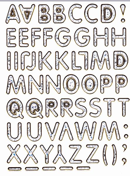 Lettres ABC argent hauteur 14 mm autocollant autocollant métallisé paillettes effet école bureau dossier enfants artisanat maternelle 1 feuille 113