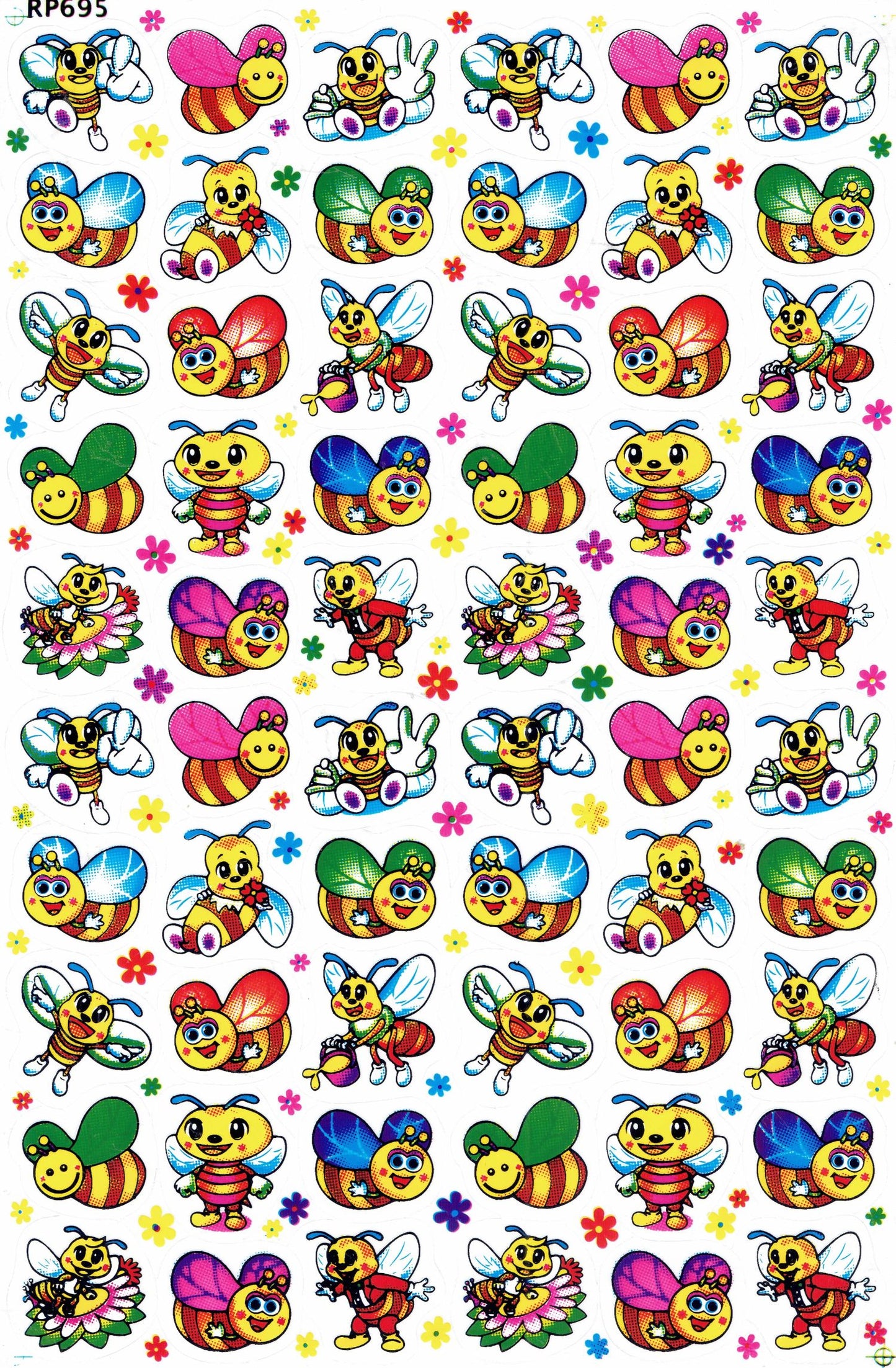 Bienen Hummel Wespe Biene Insekten Tiere Aufkleber Sticker für Kinder Basteln Kindergarten Geburtstag 1 Bogen 118
