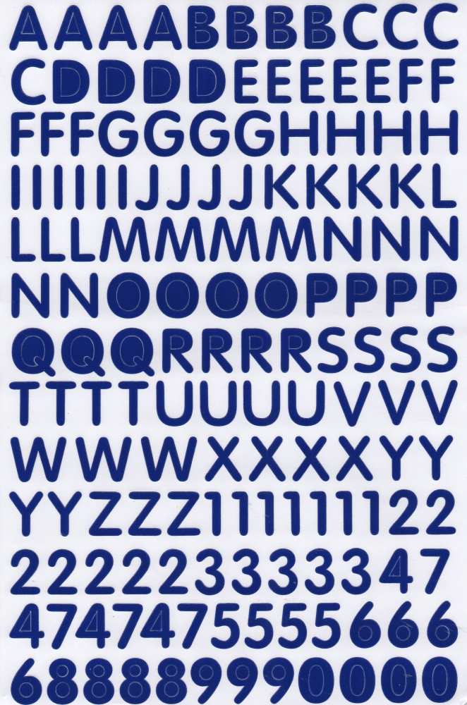 Lettres ABC bleu 17 mm haut autocollant pour dossiers de bureau enfants artisanat maternelle anniversaire 1 feuille 121