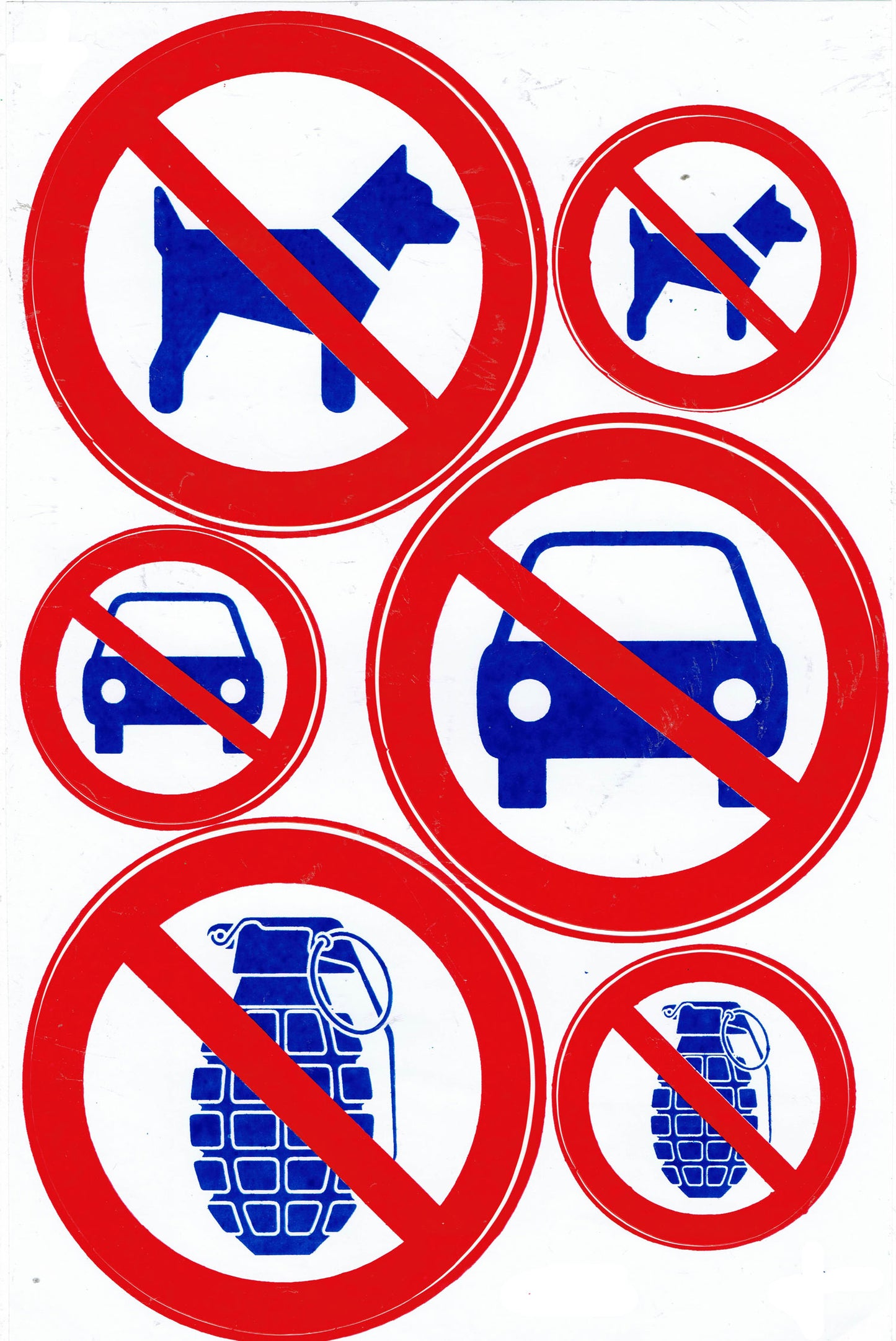 Verboten" Hund Auto Handgranate " Aufkleber Sticker selbstklebend 128