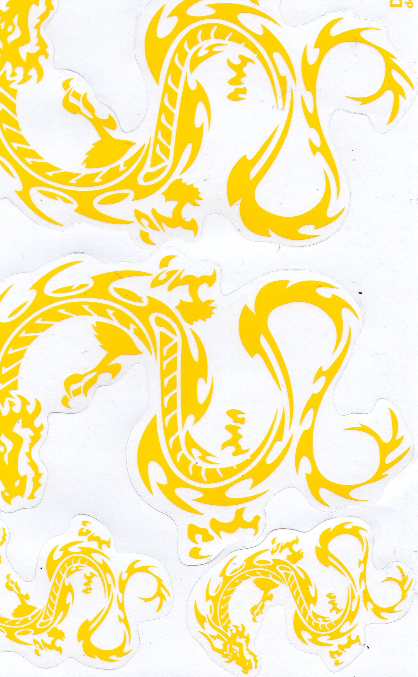 Drachen Schlange gelb Aufkleber Sticker Motorrad Roller Skateboard Auto Tuning selbstklebend 135