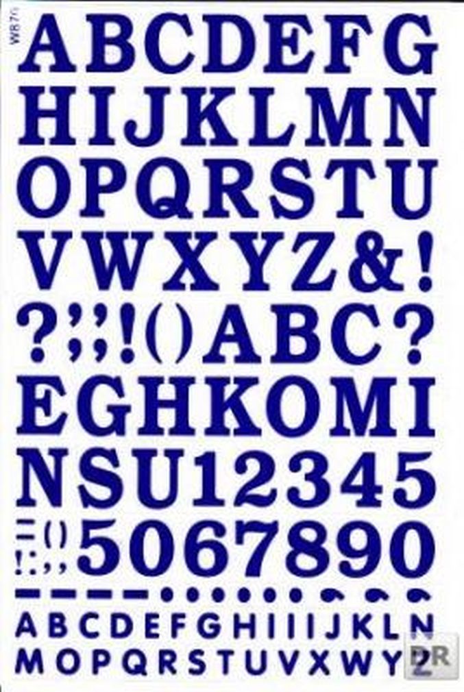 Lettres ABC bleu 23 mm de haut autocollant pour dossiers de bureau enfants artisanat maternelle anniversaire 1 feuille 154
