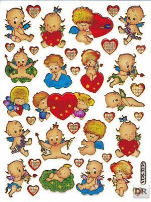Herz Herzen bunt Liebe Aufkleber Sticker metallic Glitzer Effekt für Kinder Basteln Kindergarten Geburtstag 1 Bogen 158