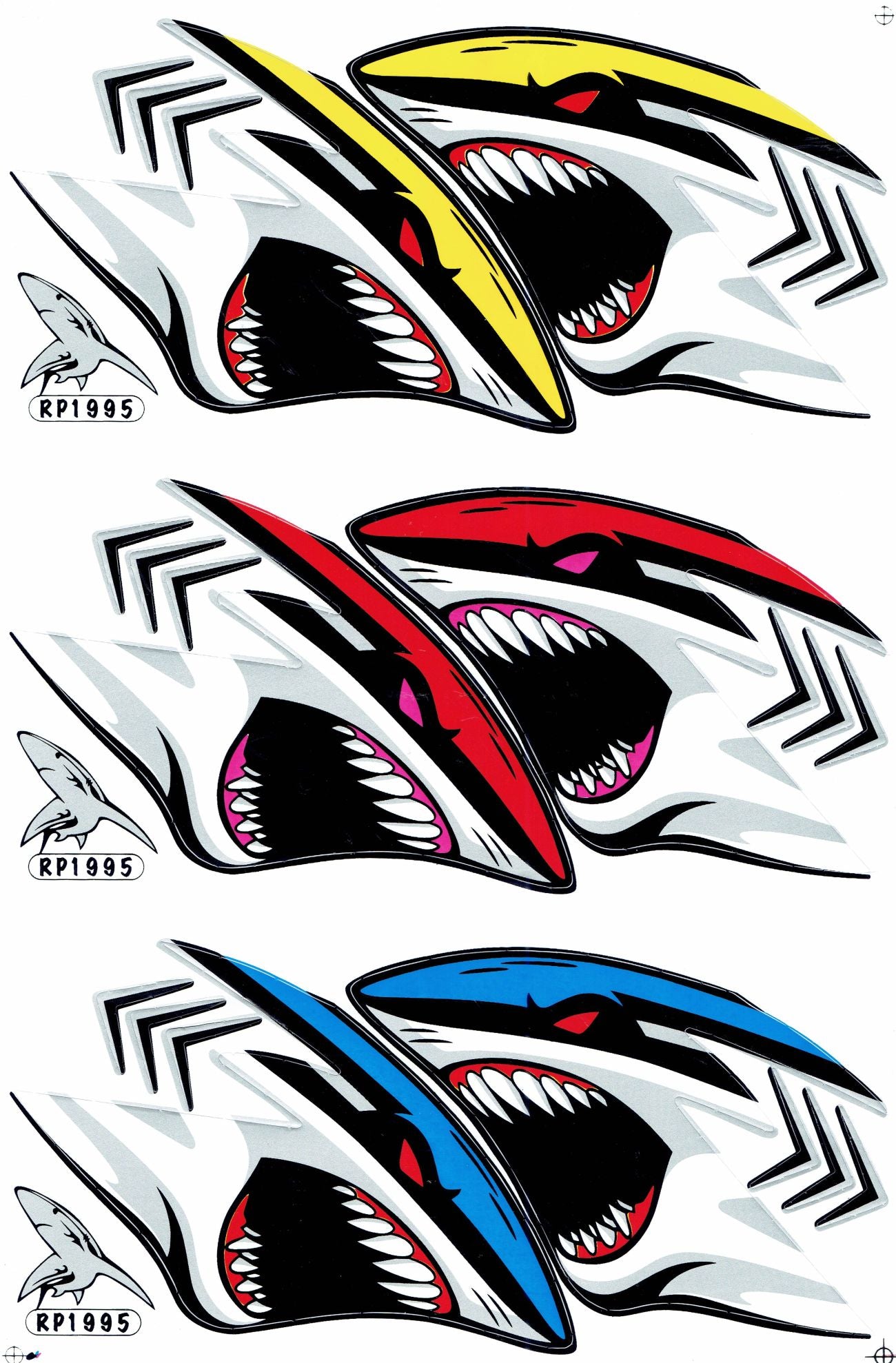 Hai bunt Aufkleber Sticker Motorrad Roller Skateboard Auto Tuning Modellbau selbstklebend 202