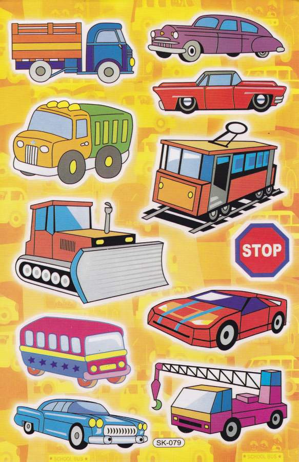 Pelle camion tram camion autocollant pour enfants artisanat maternelle anniversaire 1 feuille 242