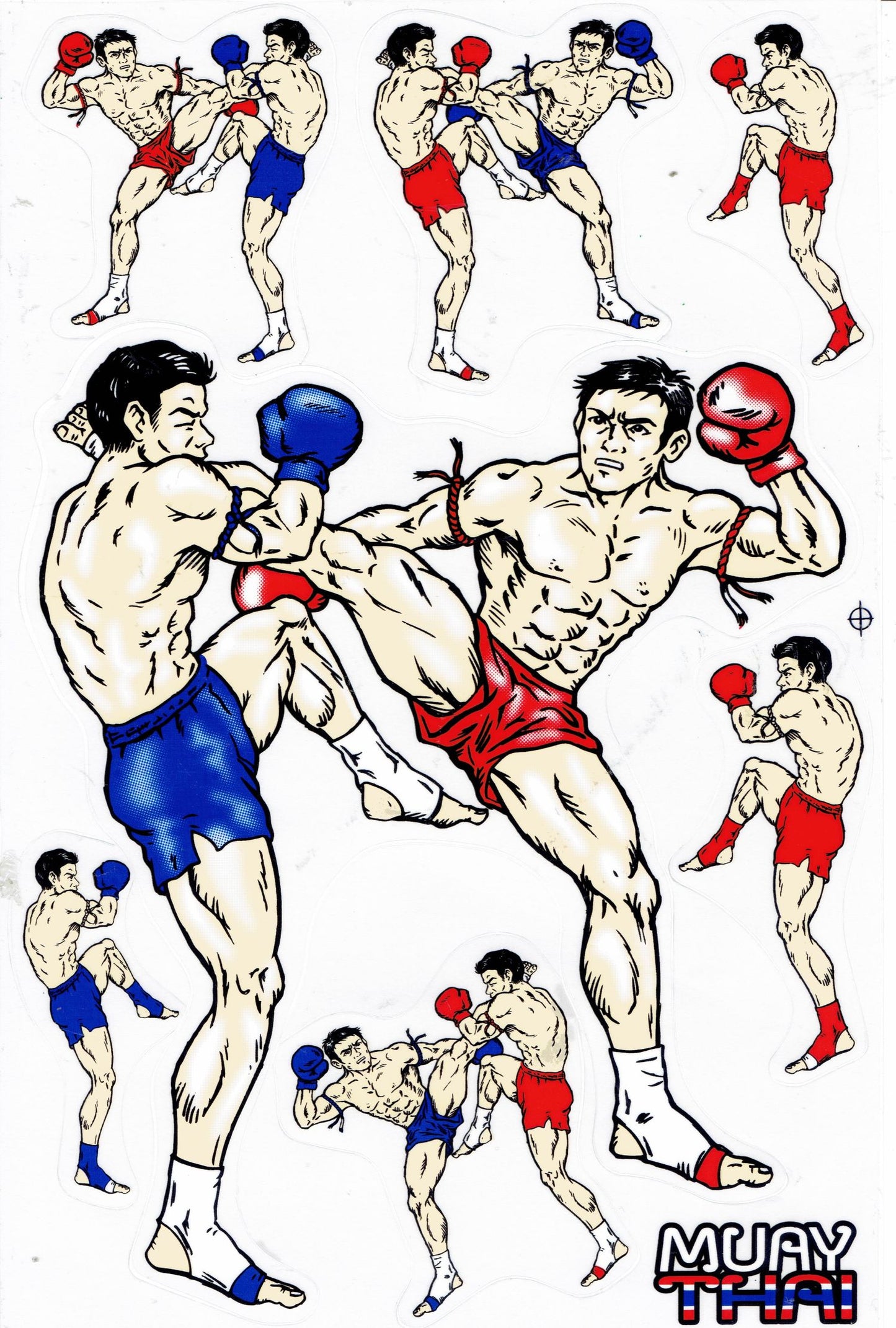 Muay Thai Sport Aufkleber Sticker Motorrad Roller Skateboard Auto Tuning Modellbau selbstklebend 255
