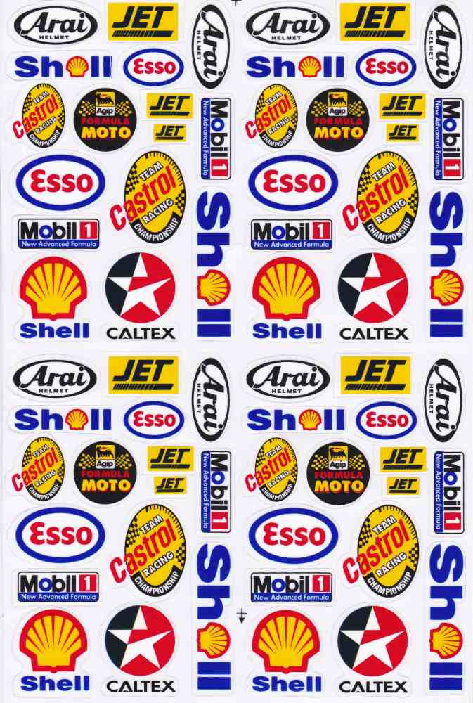 Sponsor Sponsoren Logo Aufkleber Sticker Motorrad Roller Skateboard Auto Tuning Modellbau selbstklebend 280
