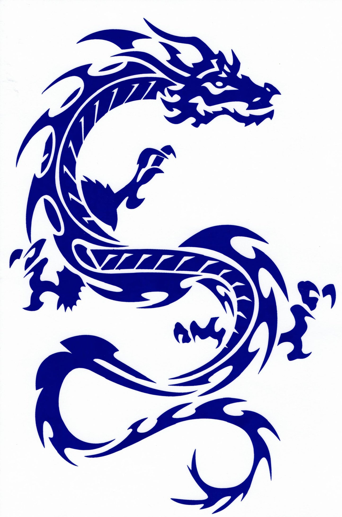 Drachen Schlange blau Aufkleber Sticker Motorrad Roller Skateboard Auto Tuning selbstklebend 299