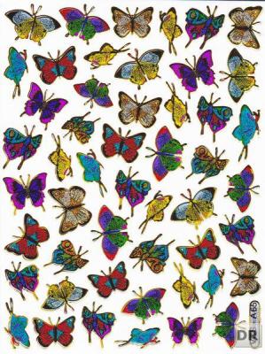 Schmetterling Insekten Tiere bunt Aufkleber Sticker metallic Glitzer Effekt für Kinder Basteln Kindergarten Geburtstag 1 Bogen 323