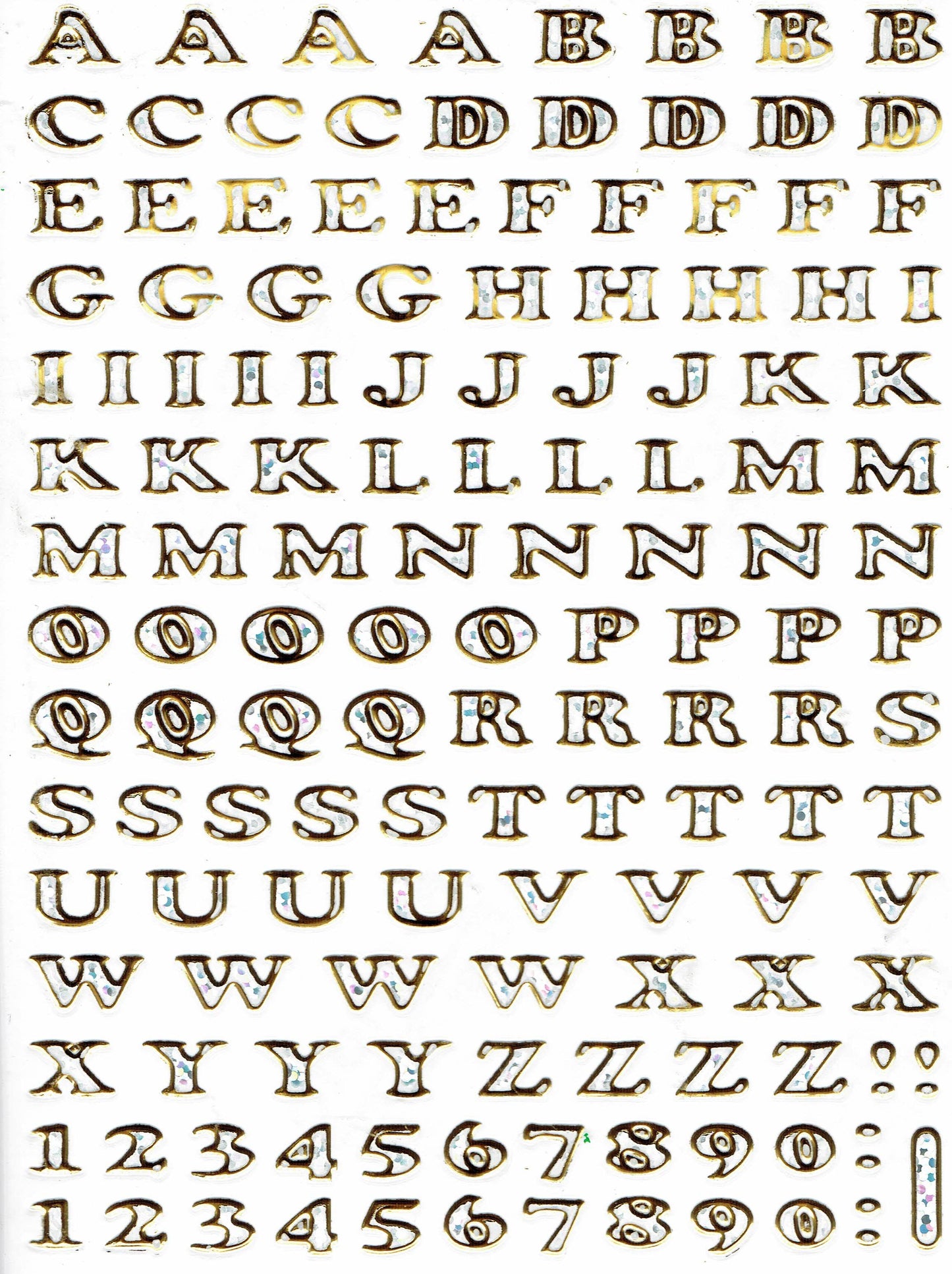 Lettres ABC argent hauteur 5 mm autocollant autocollant métallisé paillettes effet école bureau dossier enfants artisanat maternelle 1 feuille 324