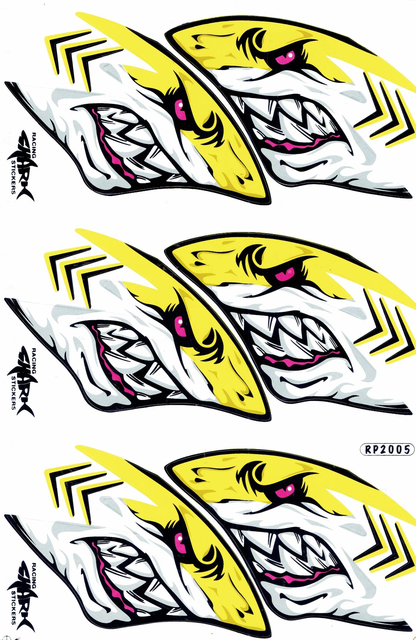 Hai gelb Aufkleber Sticker Motorrad Roller Skateboard Auto Tuning Modellbau selbstklebend 378