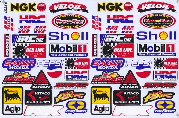 Sponsor Sponsoren Logo Aufkleber Sticker Motorrad Roller Skateboard Auto Tuning Modellbau selbstklebend 382
