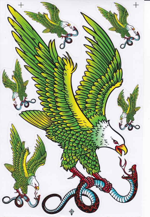 Adler Kopf Schwingen Flügel Aufkleber Sticker Motorrad Roller Skateboard Auto Tuning Modellbau selbstklebend 412
