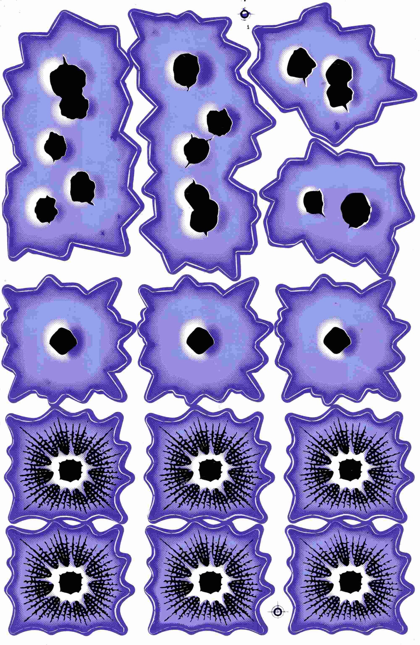 Einschusslöcher lila Aufkleber Sticker Motorrad Roller Skateboard Auto Tuning selbstklebend 413