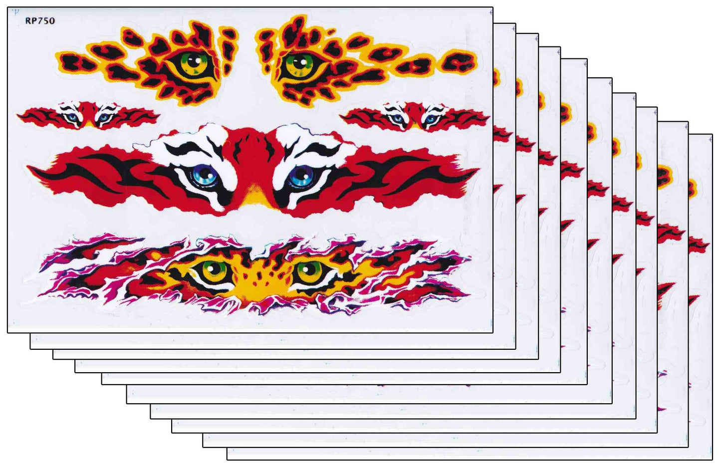 SPAR PACK OF 10 flames fire orange panther sticker motorcycle moped scooter skateboard car tuning model building self-adhesive 310