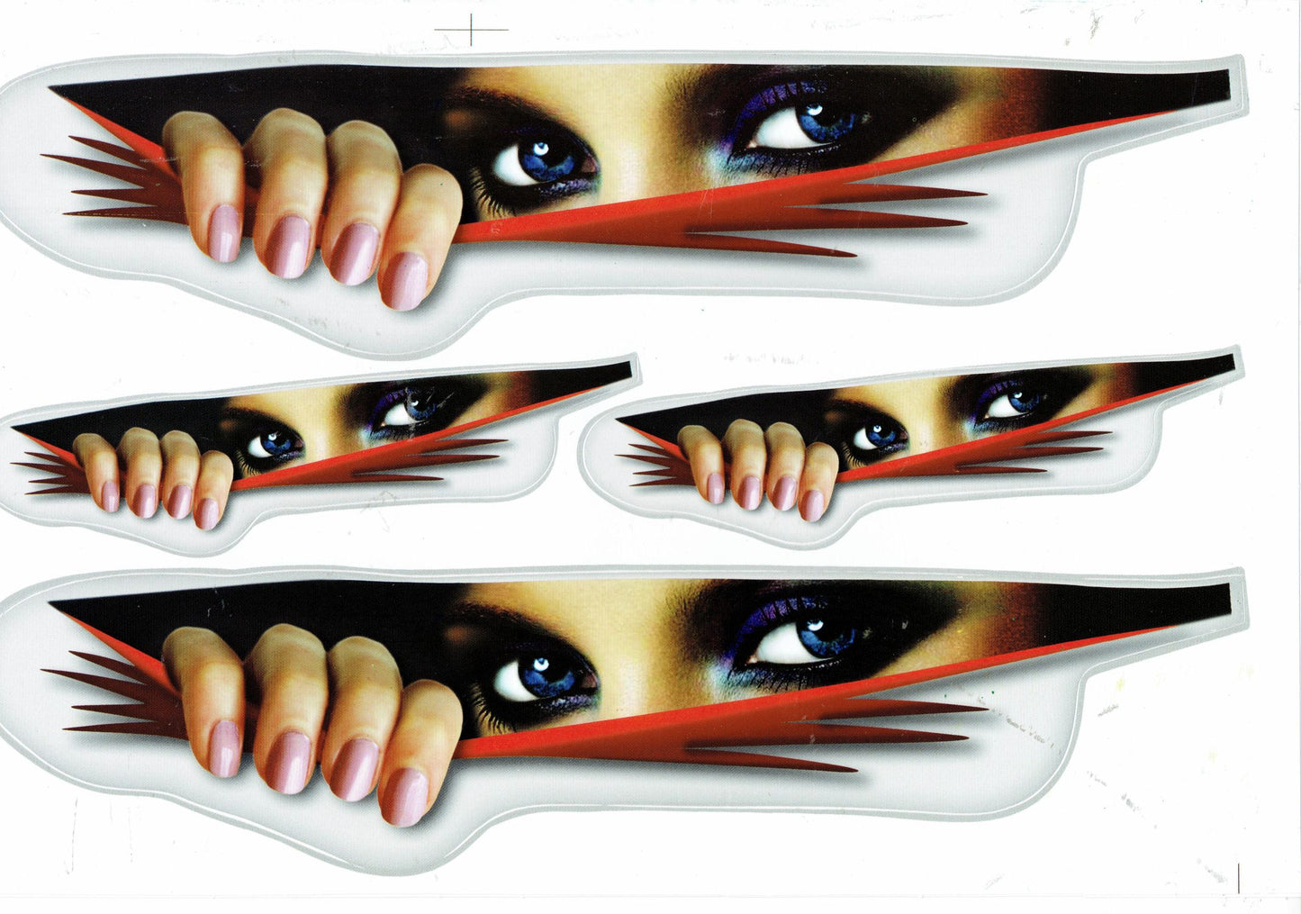 Frauenaugen Flammen Aufkleber Sticker Motorrad Roller Skateboard Auto Tuning Modellbau selbstklebend 474