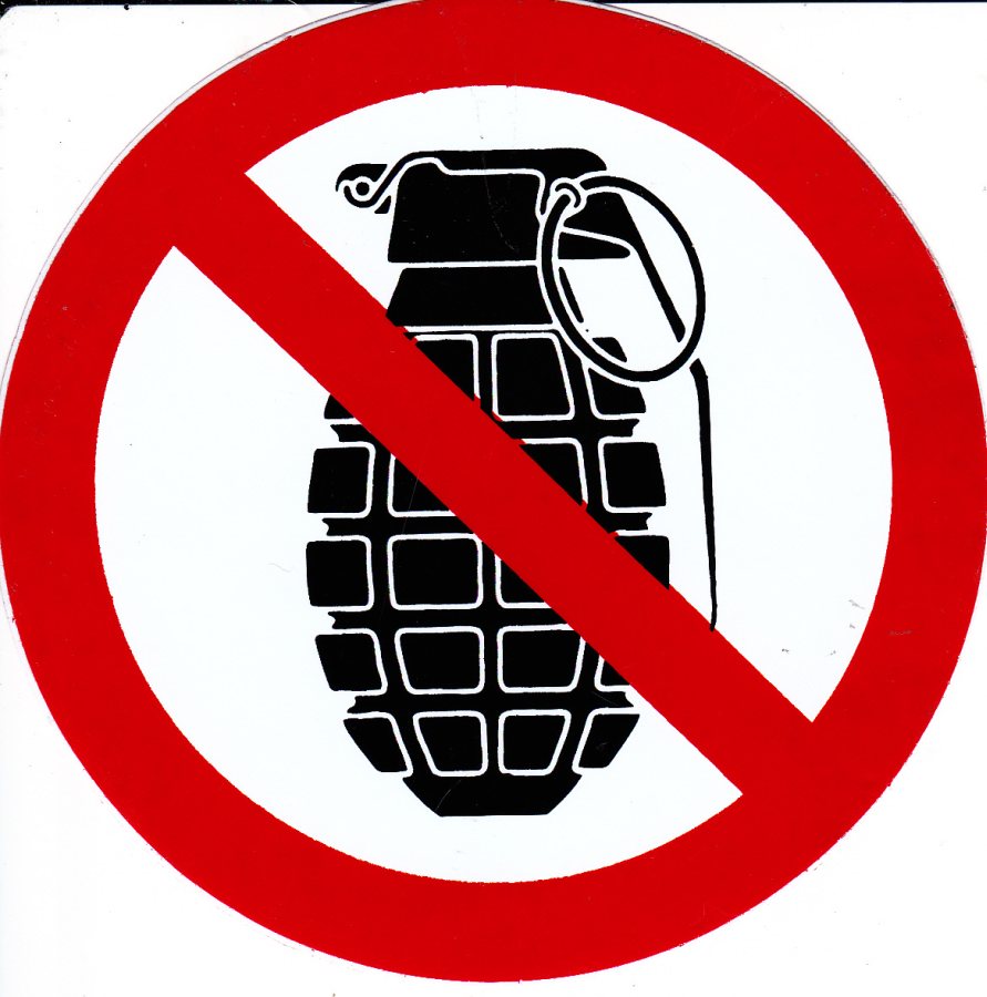 Verboten " Handgranate " rund Aufkleber Sticker selbstklebend 483